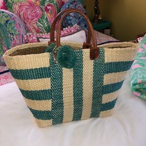 Mar Y Sol Straw And Leather Bag